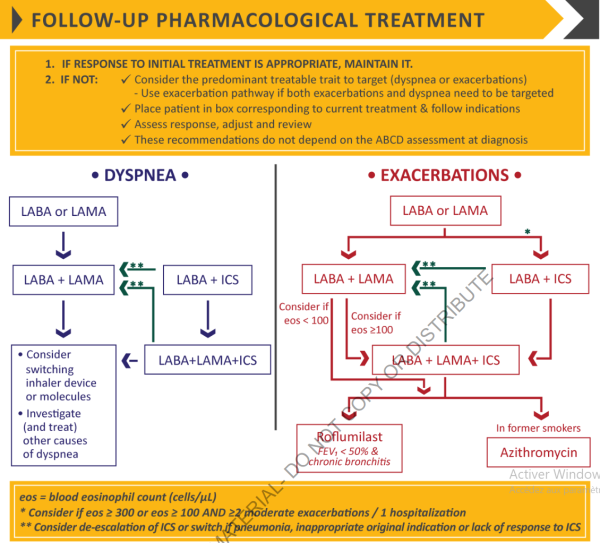 Ajustement du traitement pharmacologique (GOLD 2019)