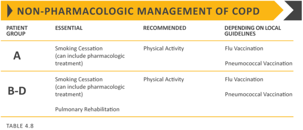 Non-pharmacologic management of COPD (GOLD 2019)