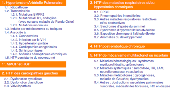 Classification des HTP (Nice, 2013)